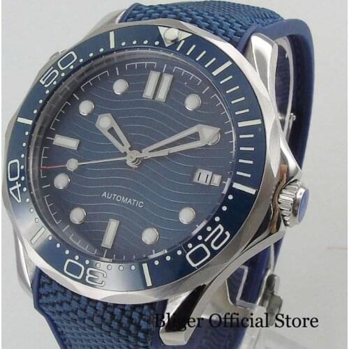 BLIGER Nologo Super Luminous Automatic Mens Watch With Sapphire Glass 41mm Wristwatch Date Diaply 21 Jewels MIYOTA 8215