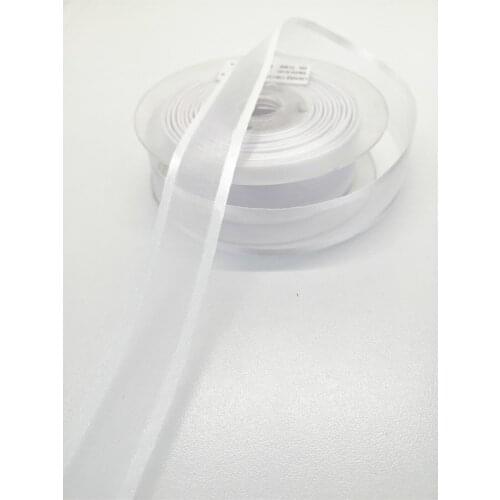 White Organza Satin Ribbon 2,5 Cm 1 Metre