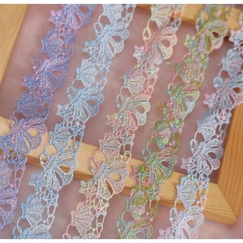 3cm wide fantasy color polyester water-soluble embroidery clothing lace DIY necklace material handmade accessories hair trim