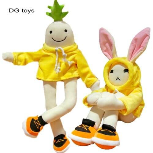 Funny Fixed Posture Lonely Man Doll Toy 50cm Big Bunny Ear Sweater Dressing Man Iron Wire Inside Figure Man Dolls for Children