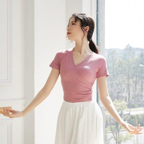 Adult Sexy V Neck Belly Dance Tie Back Top T Shirt Costume for Women Practice Dancing Clothes Dancer Wear Clothing