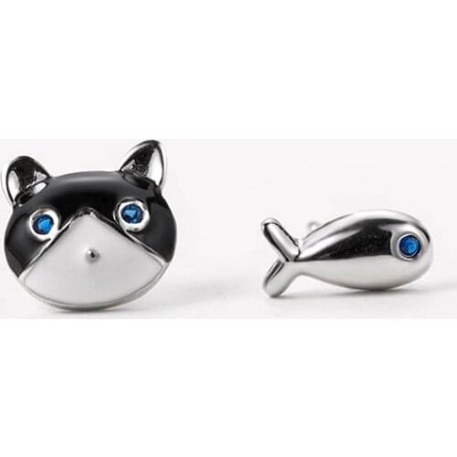 REETI 925 sterling silver catfish asymmetric Stud Earrings for Women Elegant Wedding Jewelry pendientes mujer moda 2019 Brincos