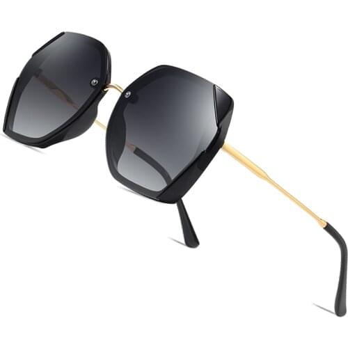 AOFLY BRAND Female Sunglasses Polarized Luxury Designer Oversized Frame Gradient Lens Square Sun glasses For Women Goggle UV400