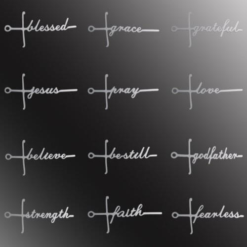 1PC New Stainless Steel Charms Inspiration Words Pendant Necklaces Sweater Chain Handmade Men Women Unisex Gift Jewelry Diy