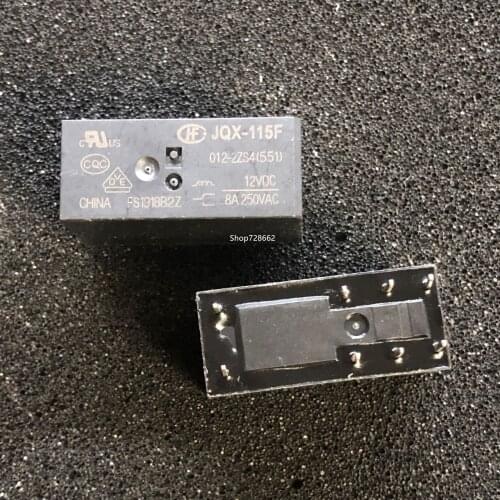 10PCS/Lot Relay JQX-115F JQX-115F-005-2ZS4 JQX-115F-012-2ZS4 JQX-115F-024-2ZS4 8A 8PIN 5V 12V 24V