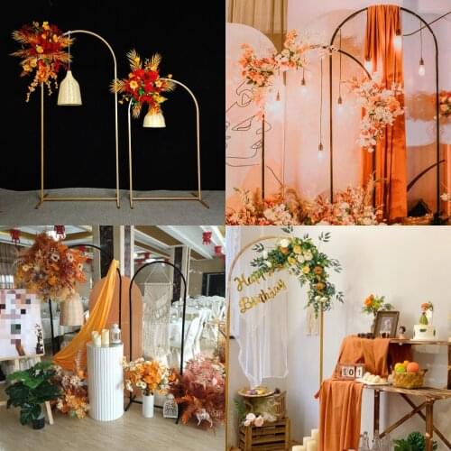 2PCS Flower Background Frame Iron Arch Advertising Stand Billboard Wedding Backdrop Stage Birthday Party Welcome Ornaments Shelf