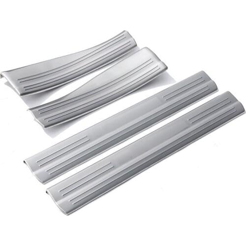 4 x Black and Silver Door Sill Protect Plate Trim For Mercedes Benz A B CLA GLA Class W176 W246 W117 C117 X156 Car Accessories