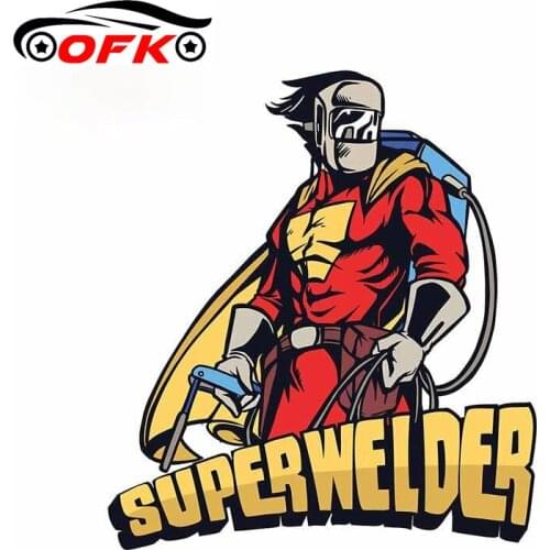 Car Stickers, Motorcycle Decals Superhero Welding Welder Decorative Accessories,to Cover Scratches Waterproof PVC.13cm*12cm