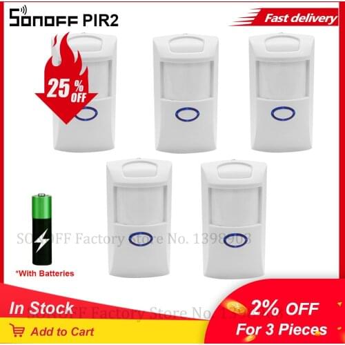 Itead SONOFF PIR2 Motion Sensor With Battery Wireless PIR Alarm Motion Sensor Detector 433Mh RF Work With SONOFF RF Bridge