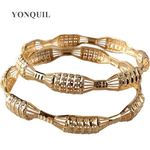 Wedding Cuff Bracelets Gold-Plated Cahrming For Women Elegant Bracelet Ladies Solid Color Bangles Holiday Gifts Accessories