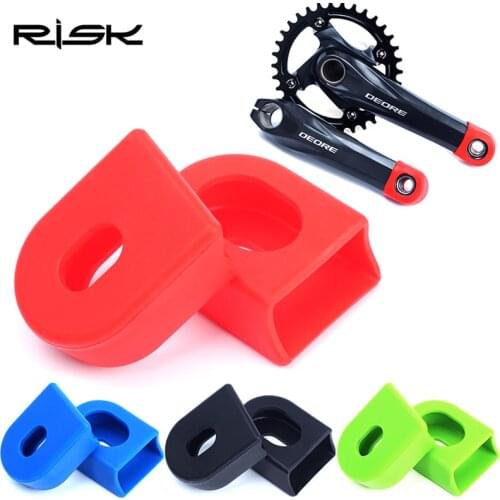 RISK 2pcs Crank Arm Protector Cover,Silicone Gel Bike Crank Protection Caps Suit SLX XT XTR 4 Colors Cycling Accessories