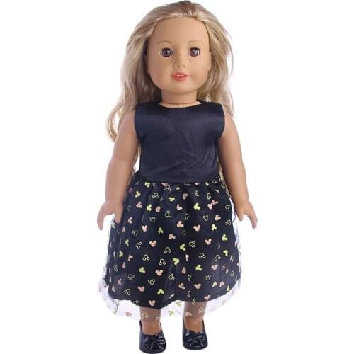 Black dress lace dress for 18inch American doll ,43cm , Children best Birthday Gift