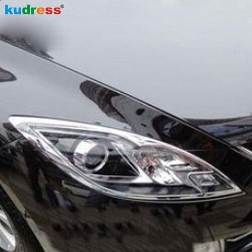 For Mazda 6 2009 2010 2011 2012 Sedan 4-door ABS Chrome Front Lamp Cover Headlight Trim Shells Auto Model Hoods Accessories 2pcs