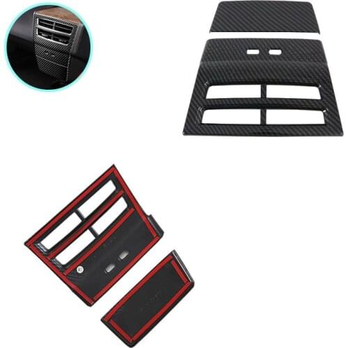 For Tesla Model X 19 20 Carbon Fiber Pattern Rear Air Vent Outlet Decoration Cover Trim