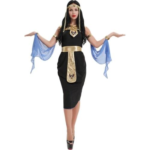 FREE SHIPPING 2015 hot selling Ladies Cleopatra Egyptian Goddess Roman Fancy Dress Halloween Costume for women Outfit