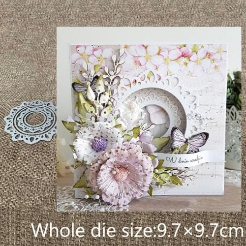 XLDesign Craft Metal Cutting Dies stencil mold 4Pcs round lace frame scrapbook Album Paper Card Craft Embossing die cuts