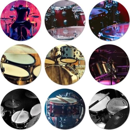 Knock on drums Super Cute Icons Pins Badge Decoration Brooches Metal Badges For Clothes Backpack Decoration 58mm