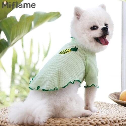 Miflame Summer Fruit Dog Clothes Sweet Dogs Girl Shirts Pomeranian Spitz Shirts Cute Pets Costume Puppy T-shirts For Small Dogs