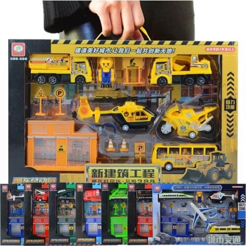 Car airplane model City scene Engineering vehicles, trucks, express vehicles, airplanes, helicopters, excavators, motorcycles