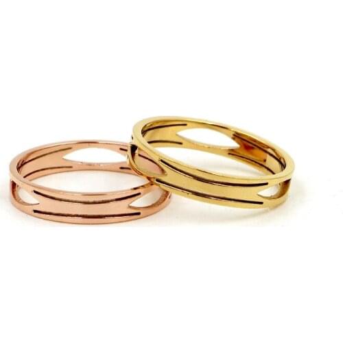 Fashion Rose Gold Color Stainless Steel Hollow Love ring women Lady Wedding Xmas Gift