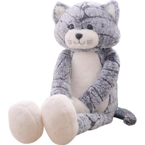 50-90cm New Cute Cat Stuffed Plush Toy Long Big Kitten Black Cat Plush Pillow Animals Dolls Cushions Sleeping Girls Gift Soft