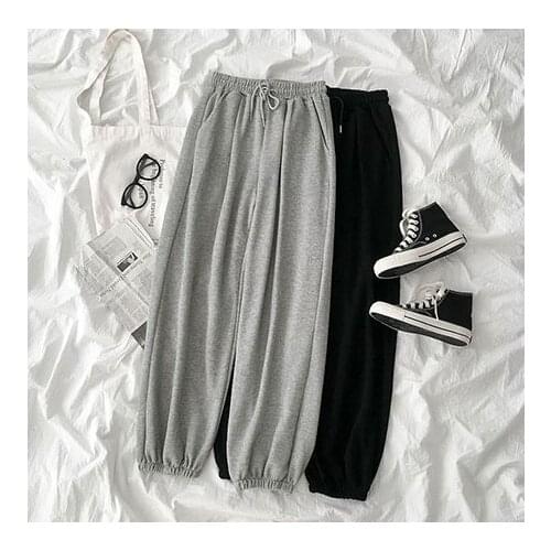 Obrix Female Comfy Harem Drawstring Solid Color Casual Pants For Women