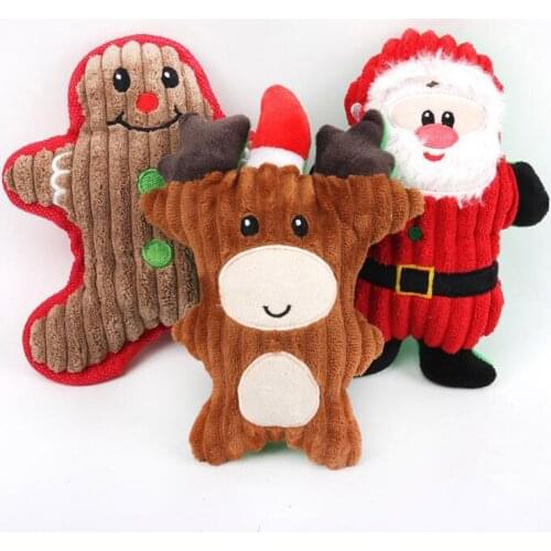 Pet Christmas Dog Toys Squeak Chew Sound Toy For Puppy Dogs Cat Xmas Plush Toys Chihuahua Teddy Dog Puzzle Pet Supplies