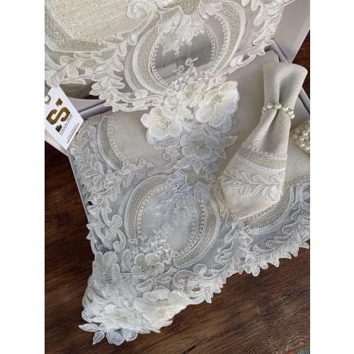 Luxury Tableware ZAHIRA Decoratif (160-220 cm.) 12 Persons Set TableCloth Decorative