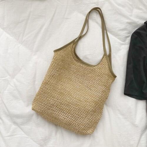 Straw Bag for Women 2021 New Summer Lady Large Capacity Composite Shoulder Bag Female Casual Tote Beach Woven Bag Travel Handbag