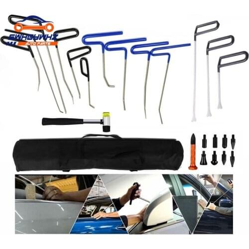 Rods Tools Paintless Dent Repair Spring Steel Rods Body Dent Removal Hail Set Repair Hammer with 8 Pcs Tap Down