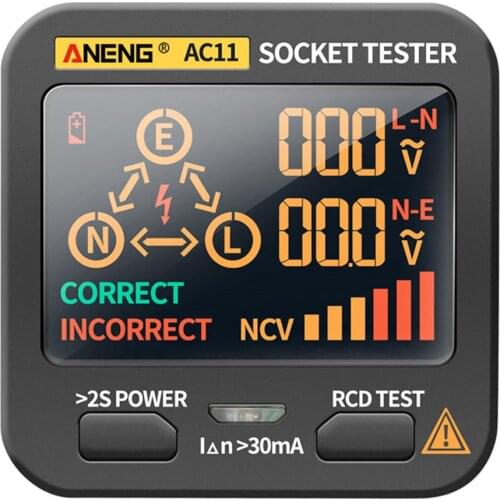 AC11 Socket Tester Pro Voltage Test Socket Detector UK EU Plug Ground Zero Line Plug Polarity Phase Check