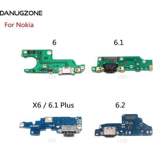 USB Charging Port Dock Plug Socket Jack Connector Charge Board Flex Cable For Nokia X6 6 / 6 2018 6.1 / 6.1 Plus 6.2 7.2