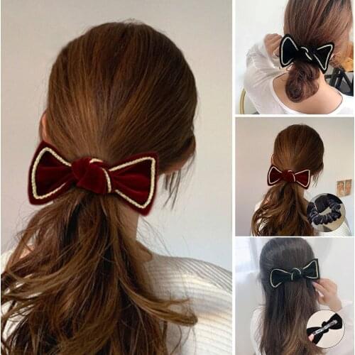 High Quality Women South Korea Bow Headbands Sweet Hair Rope Charming Web Celebrity Hair Ponytail Elastic Rope