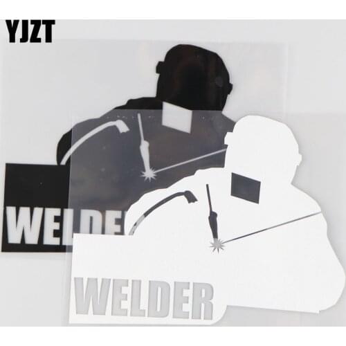 YJZT 15.3CM*11.8CM Welder Car Sticker Decal Vinyl Jdm Stance Saily Drift Black/Silver 4A-0220