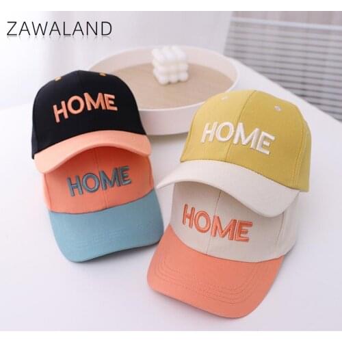 Zawaland Spring Summer Childrens Color Matching Hat Letter HOME Adjustable Baseball Cap Summer Boys Girls Casual Visor Sun Hat