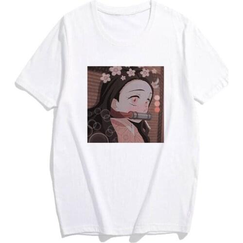 Demon Slayer Cartoon T-shirt Womens T-shirt Japanese Anime Graphic Short Sleeve Harajuku Blouse Large Size Tops for Women