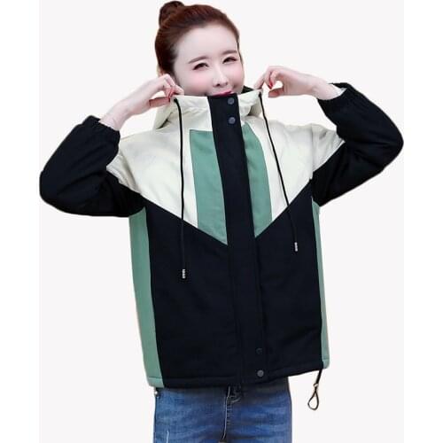 Autumn Winter Womens Cotton-padded Clothing Student Jacket 2020 New chic Plus Velvet Lamb Wool Warm Loose Hooded Outerwear Coat