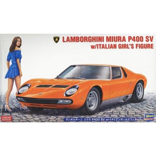 1/24 Hasegawa plastic assembling car model toy Lamborghini P400SV with Italian female doll static model DIY assembly kit #20423