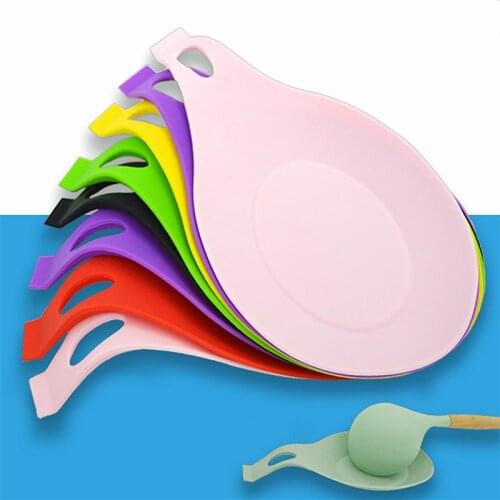 1pcs/3pcs Food Grade Silicone Spoon Mat Silicone Heat Resistant Tableware Placemat Fork Pad Coaster For Kitchen Tool Hot Sale