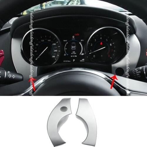 2pcs For Jaguar F-PACE 2016-2020 Silver titanium Interior Car dashboard side Decor Frame trim cover car accessories