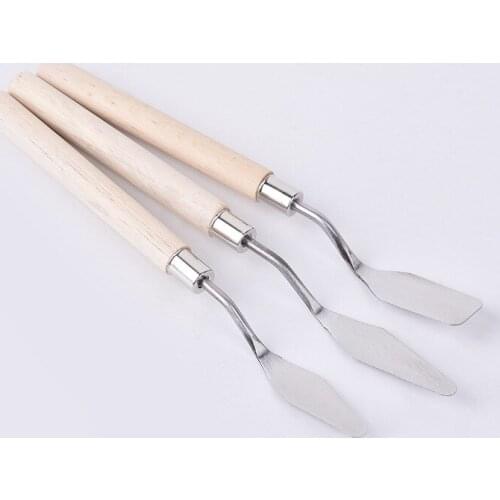 3Pcs Professional Stainless Steel Spatula Kit Palette Knife for oil painting Fine Arts Painting Tool Set flexible blades