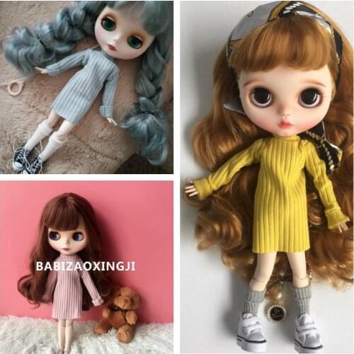 5 colors Hot Sale 30cm Colorful Blyth Long Sweater Clothes Fit( blyth,pullip,barbi,azone,kurhn,1/6 Doll) DC037