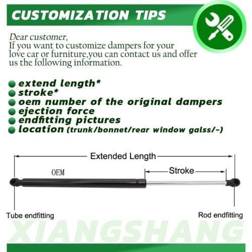 650mm 300mm 110N Customize Gas Struts Lift Support Damper 1 pair vw scirocco