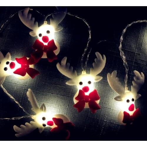 80% Dropshipping!!Home Decoration String Lights Snowman Deer Pattern Decoration Plush Christmas Tree Fairy Lights