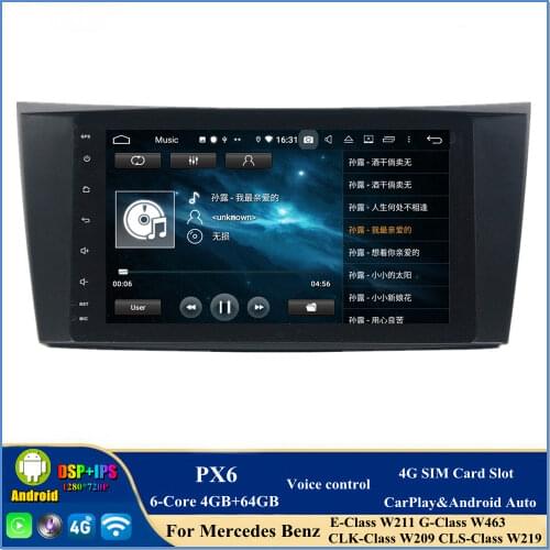 Full touch 4gb+64gb PX6 2 din 8" Android 10 Car Audio Radio DVD Player for Mercedes Benz E-Class W211 CLS W219 G-Class W463
