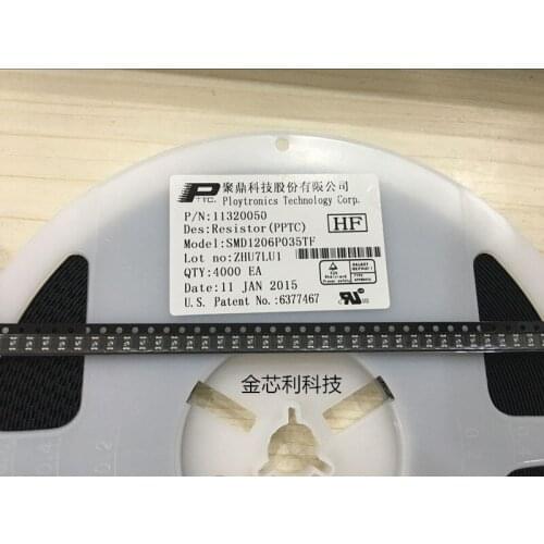 Chip recovery fuse SMD1206P035TF Taiwan 1206 350MA 6V silk screen P03