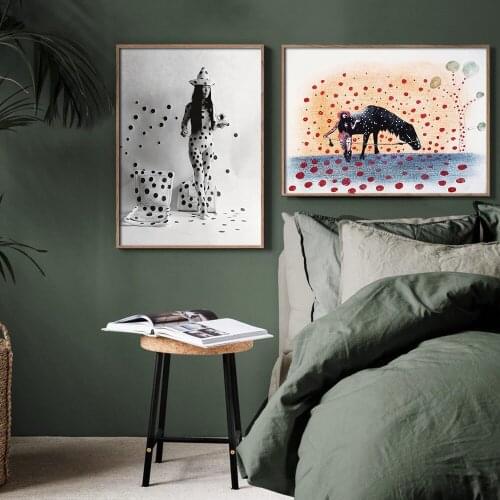 Japanese Artist Yayoi Kusama Louisiana Posters and Prints Infinity Dots Abstract Art Painting Canvas Picture Gallery Wall Decor