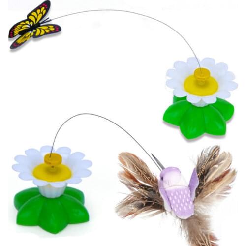 Electric Rotating Colorful Butterfly Funny dog Cat Toys bird Pet Seat Scratch Toy For Cat Kitten dog cats intelligence trainning