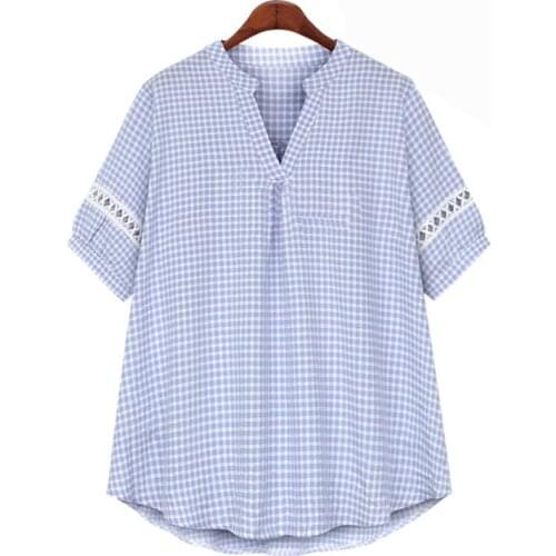 Блузки в клетку Kanifio China At AliExpress