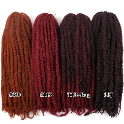 Marley Braids Crochet hair Curly Afro spring twist Soft Red Grey Synthetic Kanekalo Braids Crochet Braiding Hair Extension
